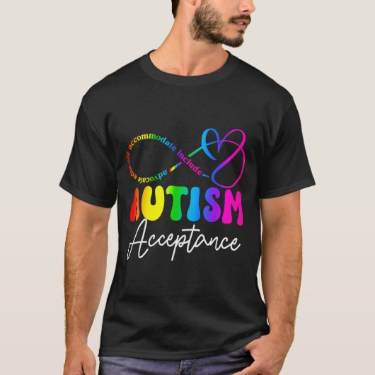 Autism Awareness Acceptance Infinity Symbol Advoca T-Shirt (Vorderseite)