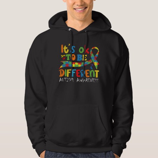 Autism Awareness Acceptance Its Ok To Be Different Hoodie (Vorderseite)
