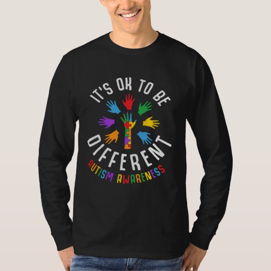 Autism Awareness Acceptance Its Ok To Be Different T-Shirt (Vorderseite)