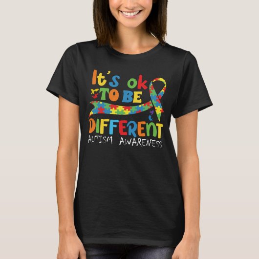 Autism Awareness Acceptance Its Ok To Be Different T-Shirt (Vorderseite)