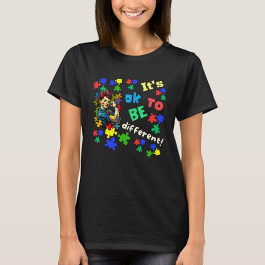 Autism Awareness Acceptance Rosie Its Ok To Be Dif T-Shirt (Vorderseite)