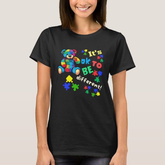 Autism Awareness Acceptance Teddy Bear Ok To Be Di T-Shirt (Vorderseite)