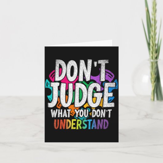 Autism Awareness Adult Uni-kids Black Short Sleeve Karte (Vorderseite)