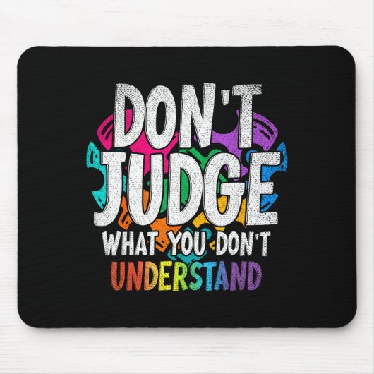 Autism Awareness Adult Uni-kids Black Short Sleeve Mousepad (Vorne)
