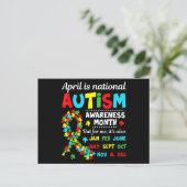 Autism Awareness - April is National Autism Awaren Postkarte (Stehend Vorderseite)
