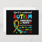 Autism Awareness - April is National Autism Awaren Postkarte (Vorne/Hinten)