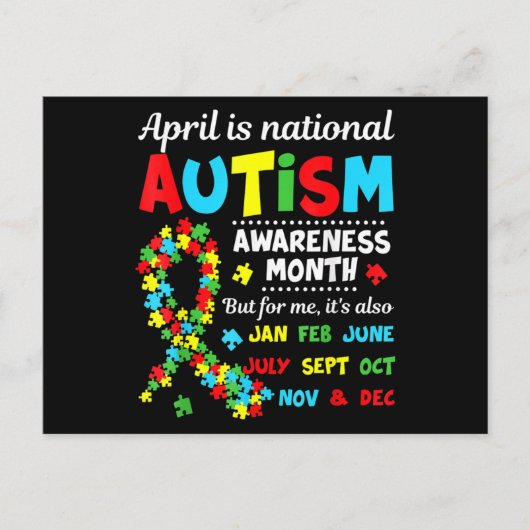 Autism Awareness - April is National Autism Awaren Postkarte (Vorderseite)