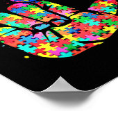 Autism Awareness Asl Love Sign Language Puzzle Pie Poster (Ecke)