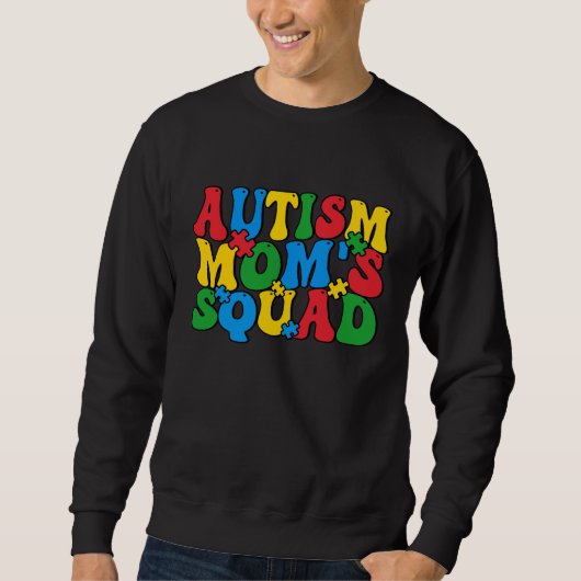 Autism Awareness Autism Mom's Squad Puzzle Pieces Sweatshirt (Vorderseite)