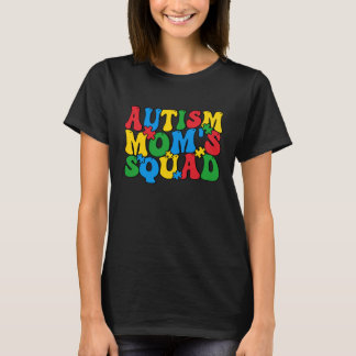 Autism Awareness Autism Mom's Squad Puzzle Pieces  T-Shirt