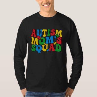 Autism Awareness Autism Mom's Squad Puzzle Pieces  T-Shirt