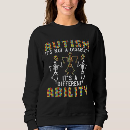 Autism Awareness Autism Skeleton Autism Support Sweatshirt (Vorderseite)