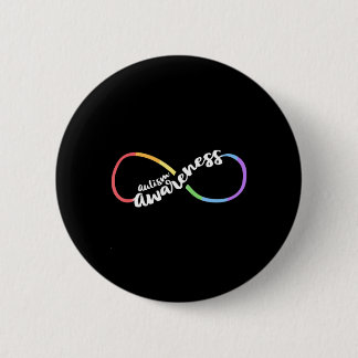 Autism Awareness Autistic Acceptance Rainbow Infin Button