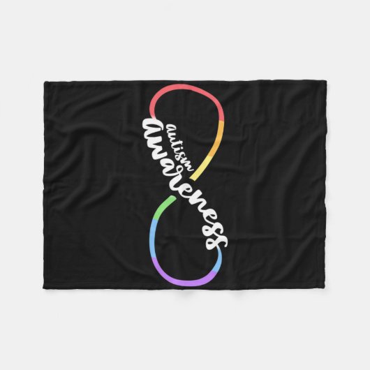 Autism Awareness Autistic Acceptance Rainbow Infin Fleecedecke (Vorderseite (Horizontal))