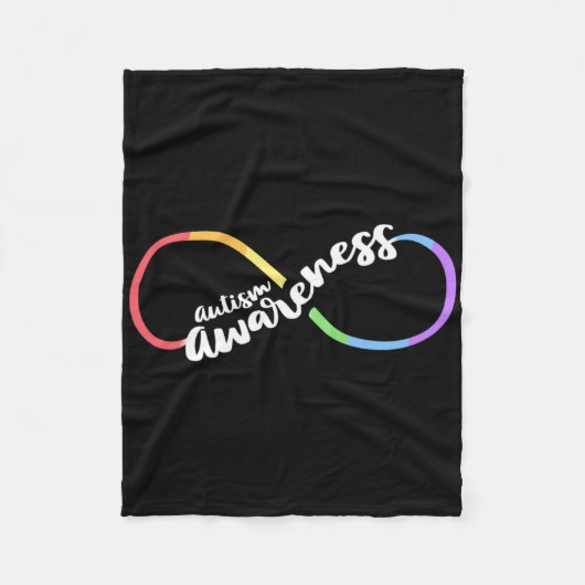 Autism Awareness Autistic Acceptance Rainbow Infin Fleecedecke (Vorderseite)