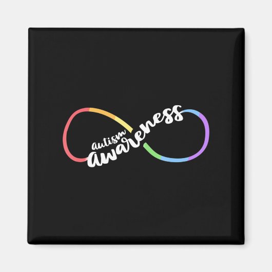Autism Awareness Autistic Acceptance Rainbow Infin Magnet (Vorne)