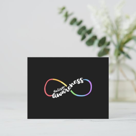 Autism Awareness Autistic Acceptance Rainbow Infin Postkarte (Stehend Vorderseite)