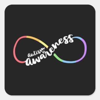 Autism Awareness Autistic Acceptance Rainbow Infin Quadratischer Aufkleber