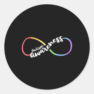 Autism Awareness Autistic Acceptance Rainbow Infin Runder Aufkleber