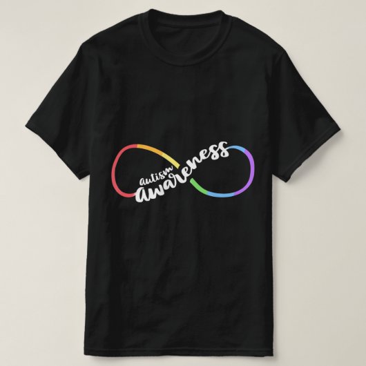 Autism Awareness Autistic Acceptance Rainbow Infin T-Shirt (Design vorne)