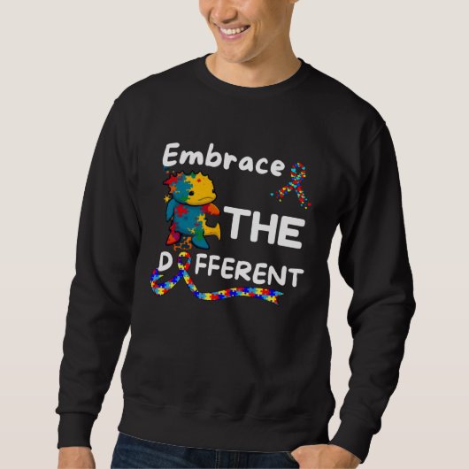 Autism Awareness Axolotl Embrace Different Unmaski Sweatshirt (Vorderseite)