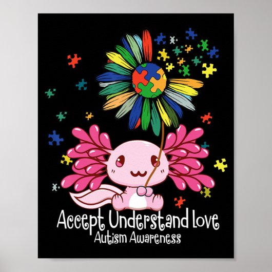 Autism awareness , axolotl lovers T-Shirt134 Poster (Vorne)
