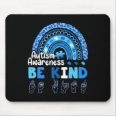 Autism Awareness Be Kind Asl Hand Sign Language  Mousepad (Vorne)