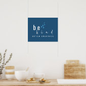 autism awareness be kind blue hearts modern  poster (Küche)