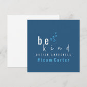 autism awareness be kind blue #team name custom  einladung (Vorne/Hinten)