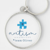 autism awareness blue puzzle piece #team name  schlüsselanhänger (Vorne)
