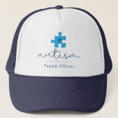 autism awareness blue puzzle piece #team name  truckerkappe (Vorderseite)