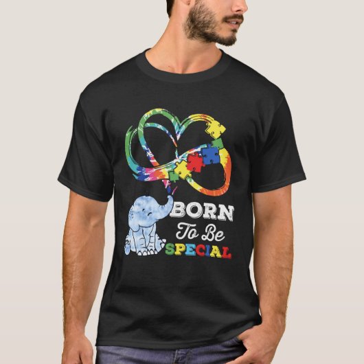 Autism Awareness Born Special Elephant Infinity Lo T-Shirt (Vorderseite)