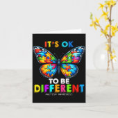 Autism Awareness Butterfly Animal Its Ok To Be Dif Karte (Gelbe Blume)