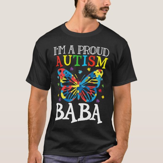 Autism Awareness Butterfly I'm a Proud Autism Baba T-Shirt (Vorderseite)