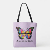 Autism Awareness Butterfly Puzzle Piece Tasche (Rückseite)