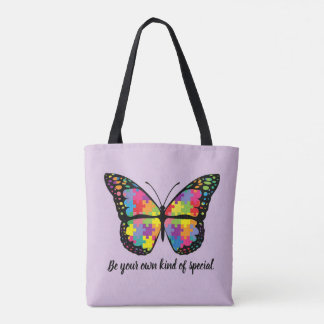 Autism Awareness Butterfly Puzzle Piece Tasche