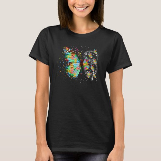 Autism Awareness Butterfly Puzzle Pieces Autistic  T-Shirt (Vorderseite)