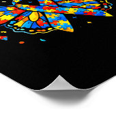 Autism Awareness Butterfly Puzzle Ribbon  Poster (Ecke)