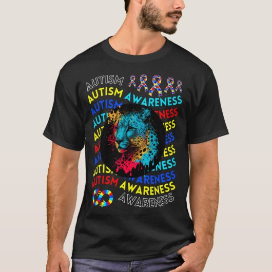 Autism Awareness Cheetah For Teacher Autism Moms D T-Shirt (Vorderseite)