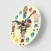 Autism Awareness Clock 7 Runde Wanduhr (Winkel)