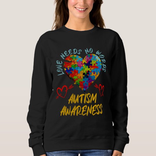 Autism awareness colorful puzzle heart Autistic Sweatshirt (Vorderseite)