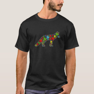 Autism Awareness Cute Fox Puzzle Piece Animals Sup T-Shirt