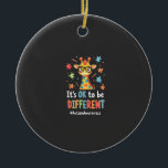 Autism Awareness Cute Giraffe Animal Its Ok To Be  Keramik Ornament<br><div class="desc">Autism Awareness Cute Giraffe Animal Its Ok To Be Different T-Shirt (2)</div>