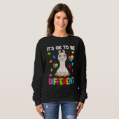 Autism Awareness Cute Llama  It s Ok To Be Differe Sweatshirt (Vorne ganz)