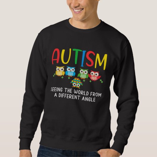 Autism Awareness Cute Owl Color Puzzles Autism Boy Sweatshirt (Vorderseite)