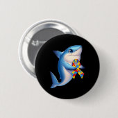 Autism Awareness Cute Shark Yellow Red Blue Animal Button (Vorne & Hinten)