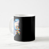Autism Awareness Cute Shark Yellow Red Blue Animal Kaffeetasse (Vorderseite Links)