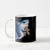 Autism Awareness Cute Shark Yellow Red Blue Animal Kaffeetasse (Links)