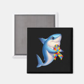 Autism Awareness Cute Shark Yellow Red Blue Animal Magnet (Vorderseite/Rückseite)