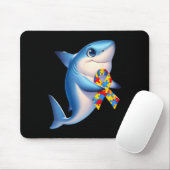 Autism Awareness Cute Shark Yellow Red Blue Animal Mousepad (Mit Mouse)